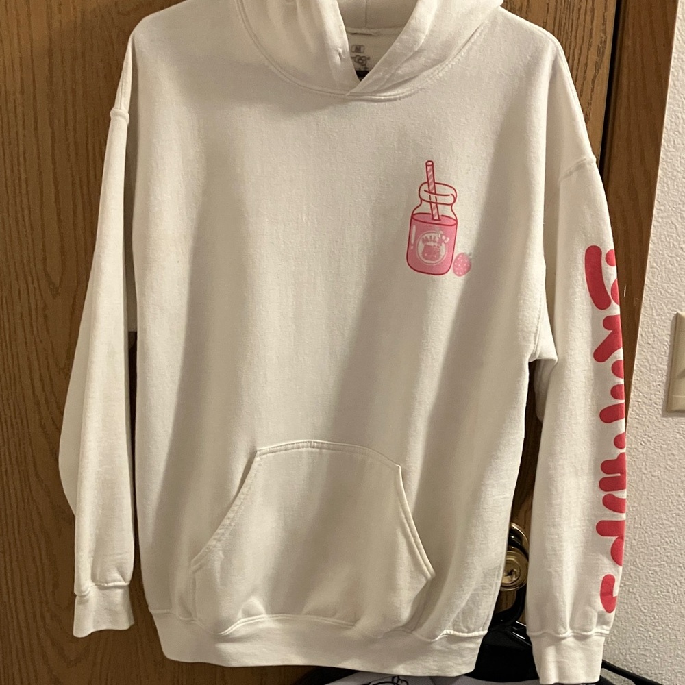 White Hoodie with Pink Graphic
